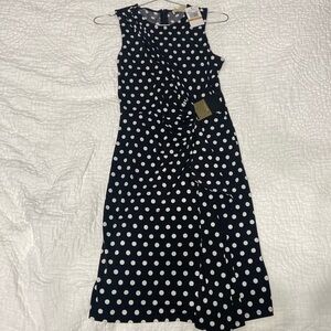 Michael Kors black/white polka dot knee length dress size S
